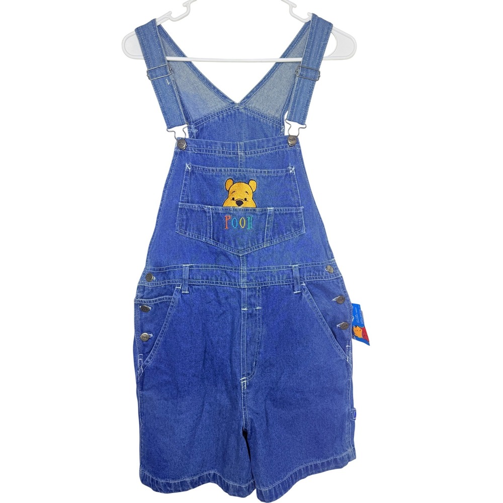 Disney Pooh Shortalls Med Kidcore 90s Vintage Deadstock Embroidered 90s